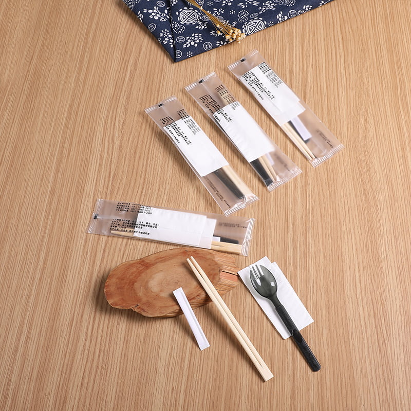 Jednokratna vrećica za obrok sa štapićima za jelo Spork Set salveta od matirane kompozitne folije